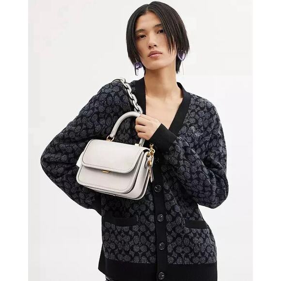 NWT Coach Rogue Top Handle Bag Brass/Chalk Glove tanned Leather CP135 - Picture 13 of 16